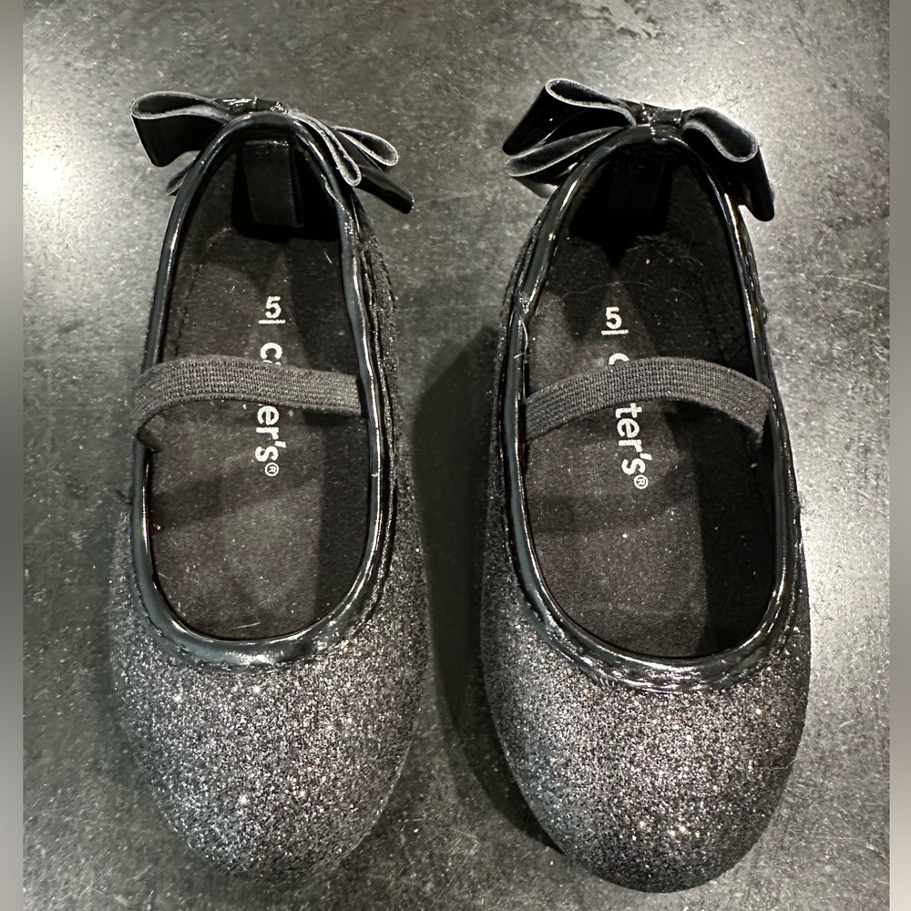 Toddler Black Sparkly Dress Shoes